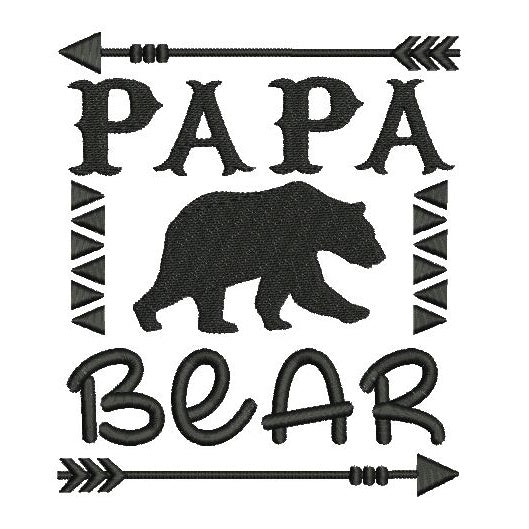 Papa bear machine embroidery design by rosiedayembroidery.com