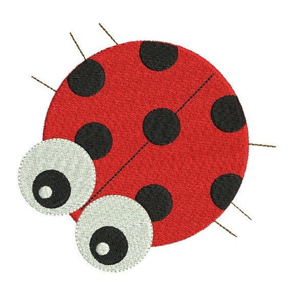 Mini ladybug machine embroidery design by rosiedayembroidery.com