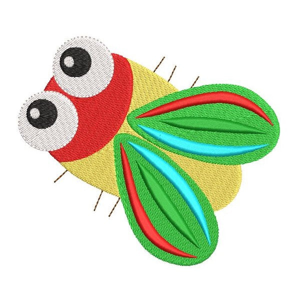 Cute bug machine embroidery design by rosiedayembroidery.com