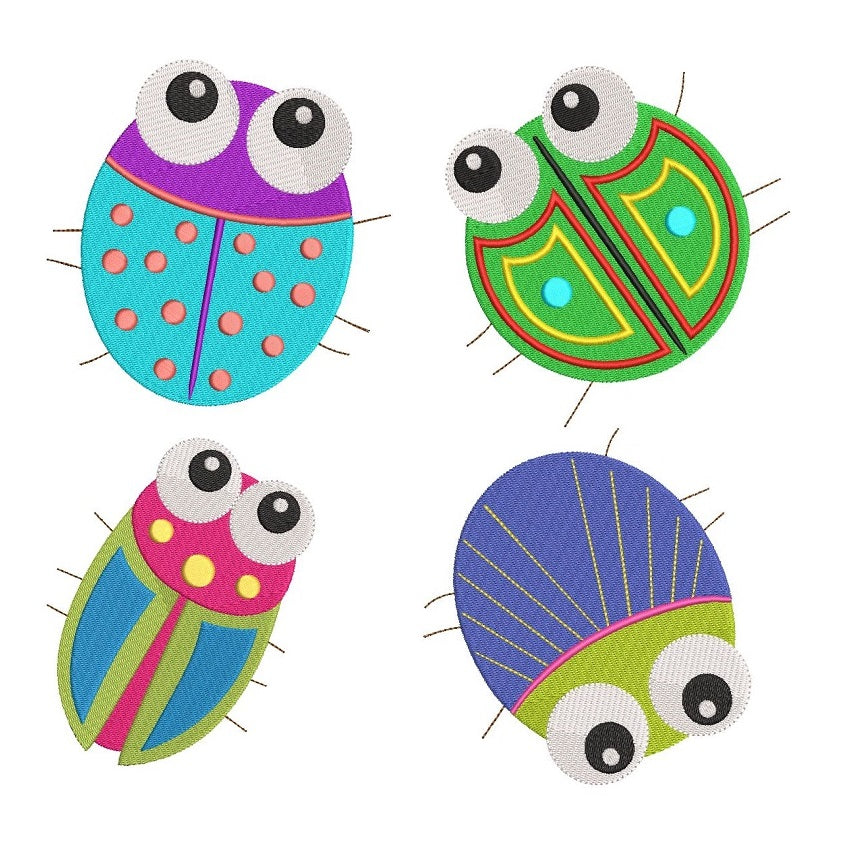 Cute bug machine embroidery designs by rosiedayembroidery.com