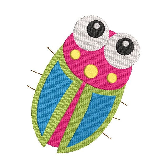 Cute bug machine embroidery design by rosiedayembroidery.com