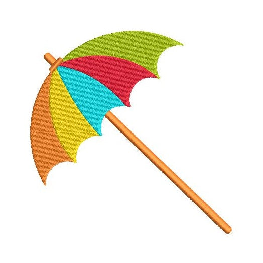 Beach umbrella fill stitch machine embroidery design by rosiedayembroidery.com