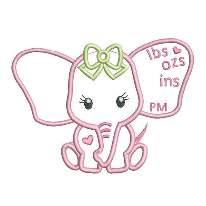 Baby birth announcement template machine embroidery design by rosiedayembroidery.com