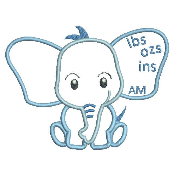 Baby birth announcement template machine embroidery design by rosiedayembroidery.com