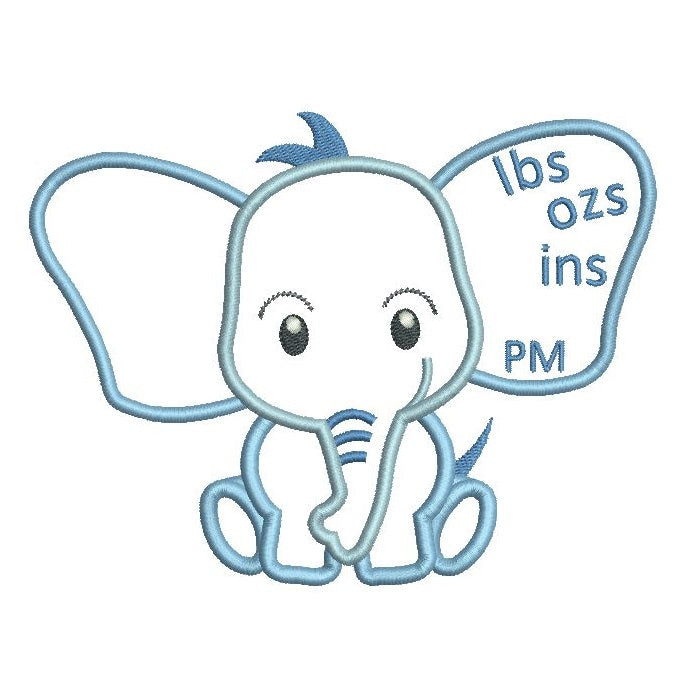 Baby birth announcement template machine embroidery design by rosiedayembroidery.com