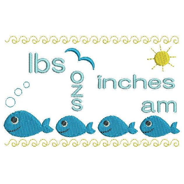 Baby birth announcement template machine embroidery design by rosiedayembroidery.com