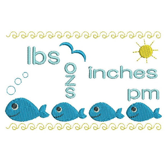 Baby birth announcement template machine embroidery design by rosiedayembroidery.com