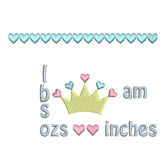 Baby birth announcement template machine embroidery design by rosiedayembroidery.com