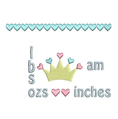 Baby birth announcement template machine embroidery design by rosiedayembroidery.com