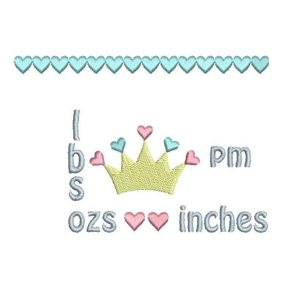 Baby birth announcement template machine embroidery design by rosiedayembroidery.com