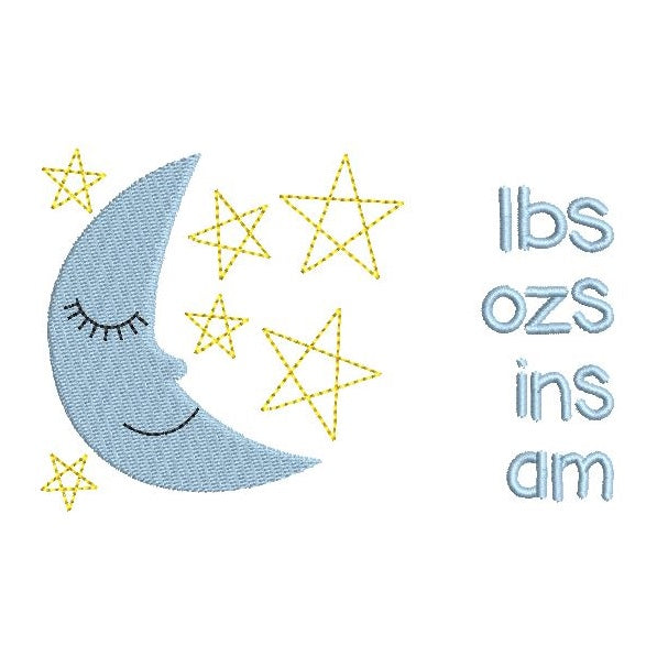 Baby birth announcement template machine embroidery design by rosiedayembroidery.com