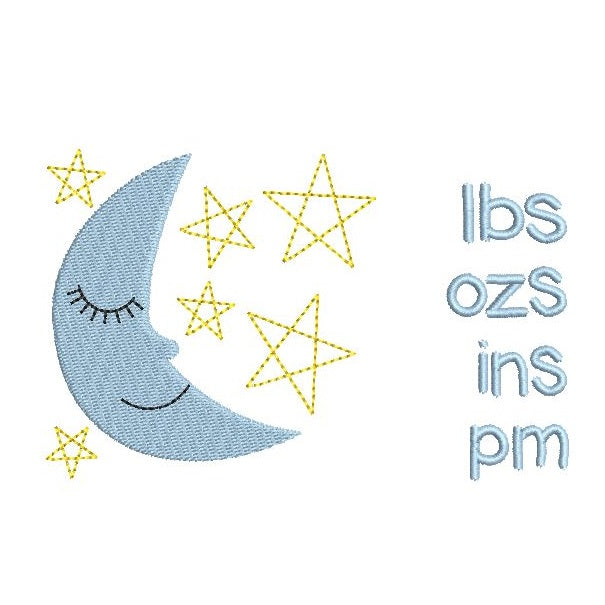 Baby birth announcement template machine embroidery design by rosiedayembroidery.com