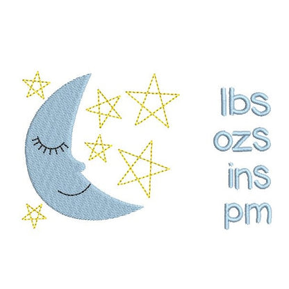 Baby birth announcement template machine embroidery design by rosiedayembroidery.com