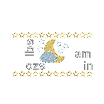 Baby birth announcement template machine embroidery design by rosiedayembroidery.com