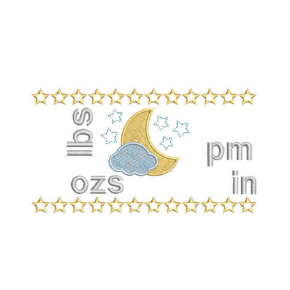 Baby birth announcement template machine embroidery design by rosiedayembroidery.com
