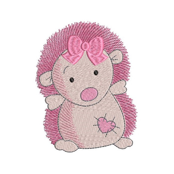 Mini hedgehog machine embroidery design by rosiedayembroidery.com