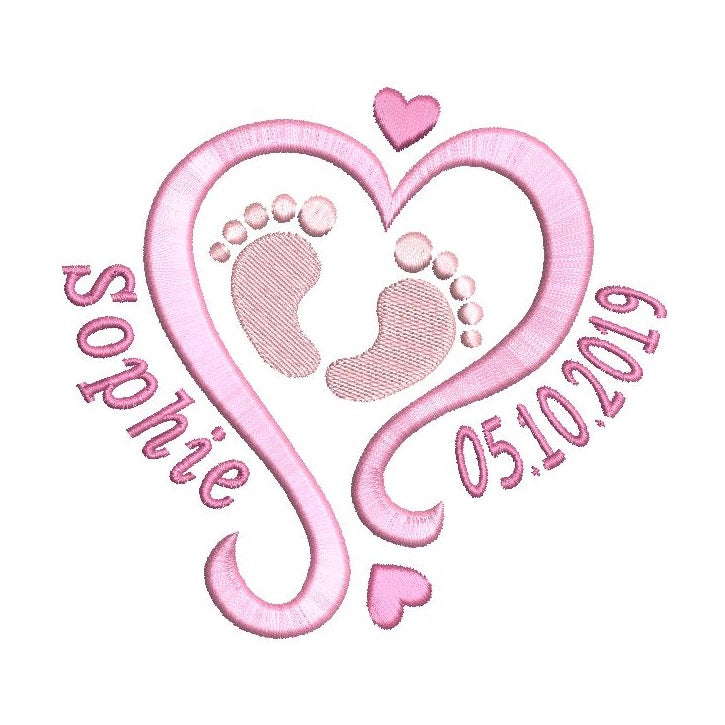 Baby birth announcement by rosiedayembroidery.com