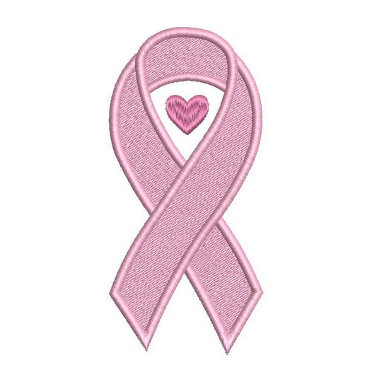 Cancer awareness ribbon fill stitch design by rosiedayembroidery.com
