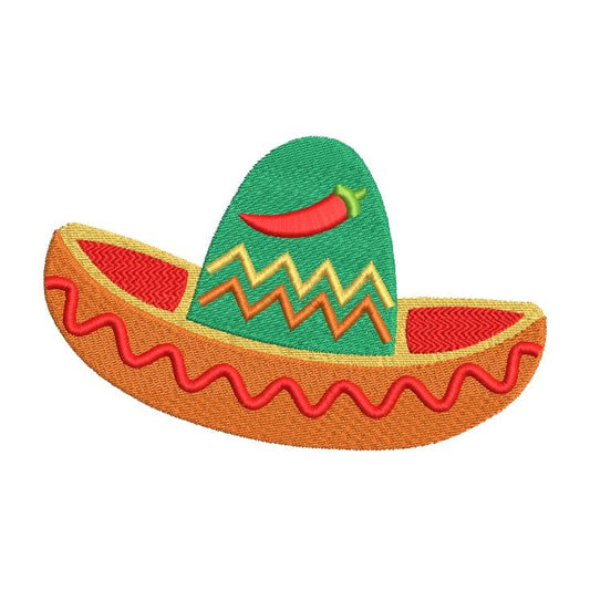 Mexican sombrero applique machine embroidery design by rosiedayembroidery.com