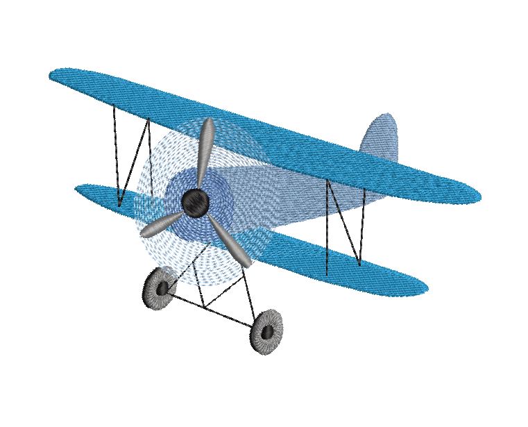 Bi-plane machine embroidery design by rosiedayembroidery.com
