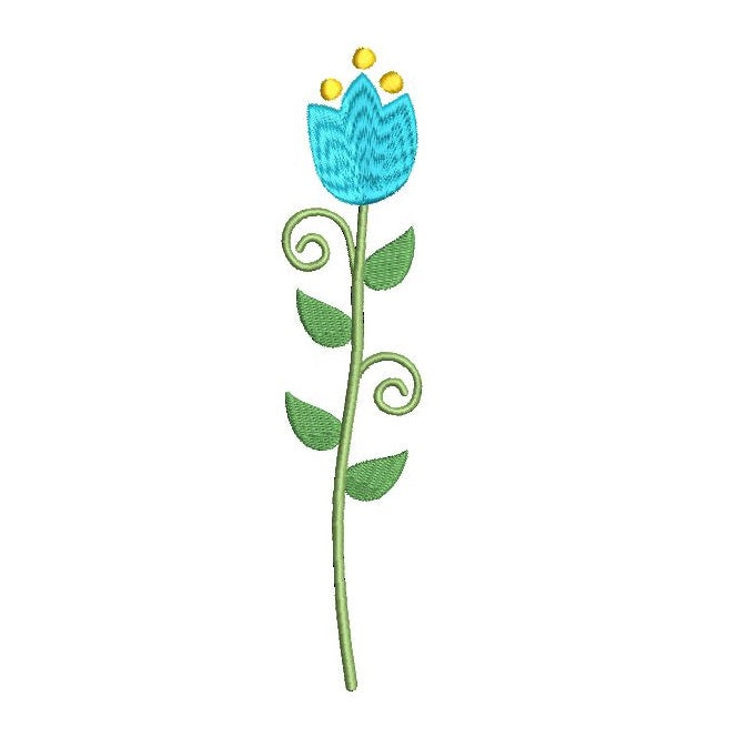 Long stem flower - tulip machine embroidery design by rosiedayembroidery.com