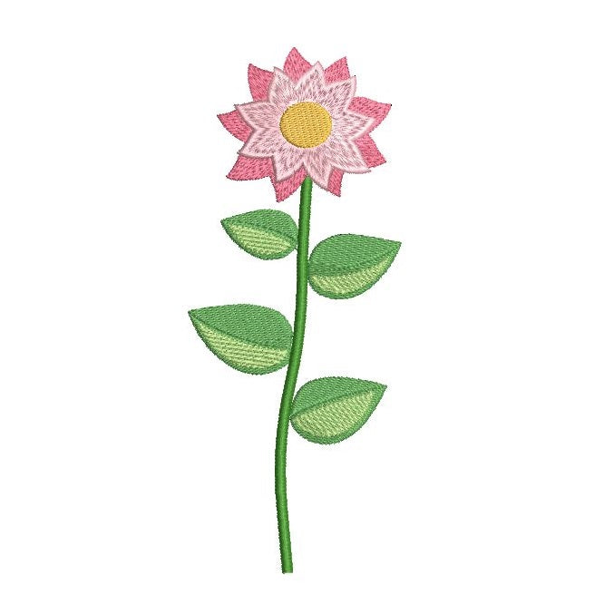 Long stem flower - daisy machine embroidery design by rosiedayembroidery.com