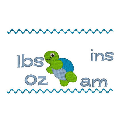 Baby birth announcement template machine embroidery design by rosiedayembroidery.com