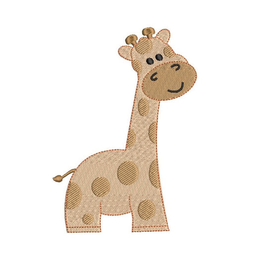 Baby giraffe fill stitch machine embroidery design by rosiedayembroidery.com