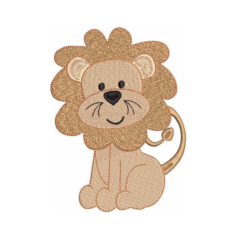 Baby lion fill stitch machine embroidery design by rosiedayembroidery.com