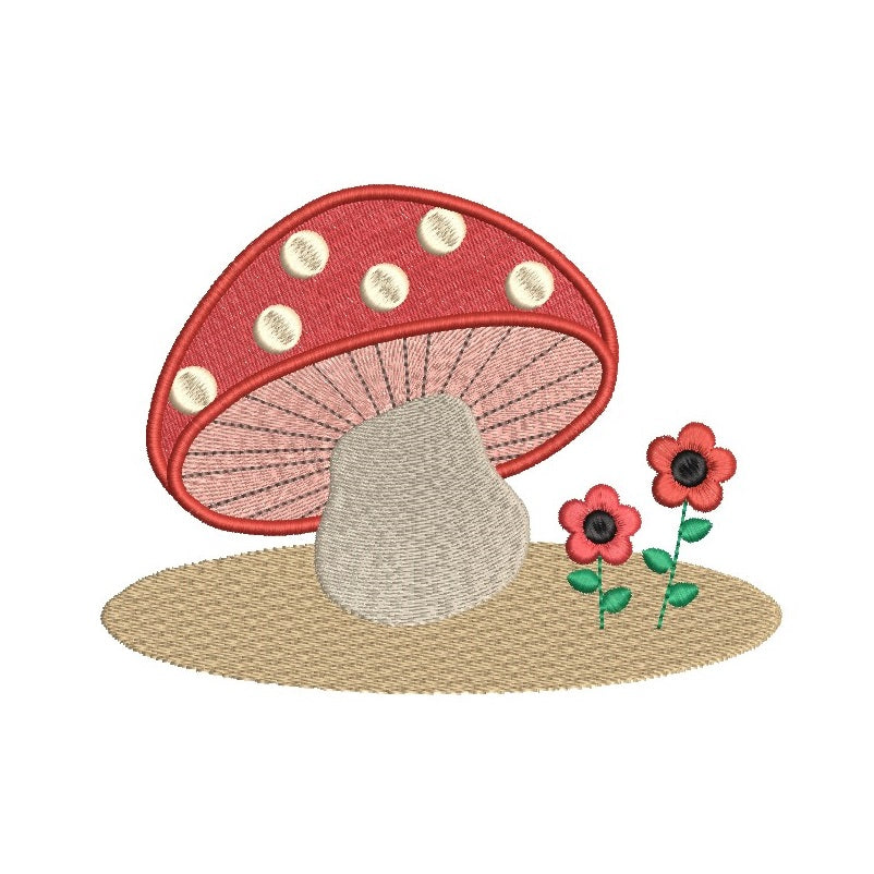 Mushroom Machine Embroidery Design by rosiedayembroidery.com