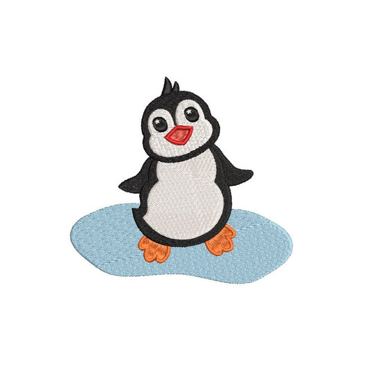 Mini penguin machine embroidery design by rosiedayembroidery.com