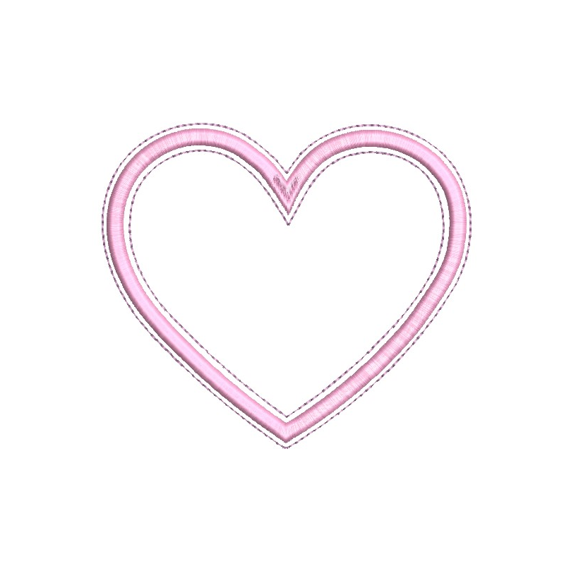 Valentine's Day love heart applique machine embroidery design by rosiedayembroidery.com