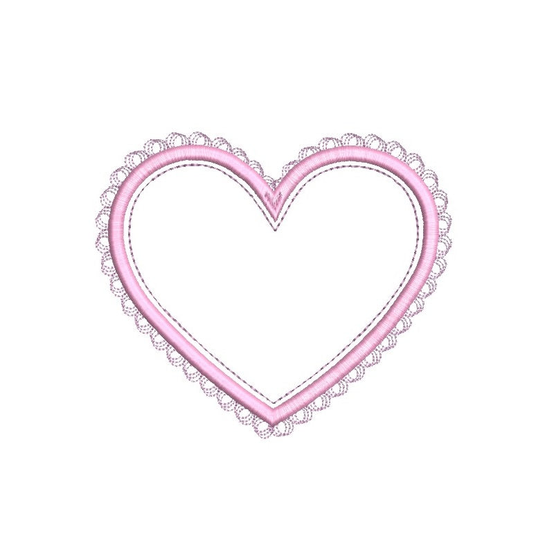 Valentine's Day love heart applique machine embroidery design by rosiedayembroidery.com