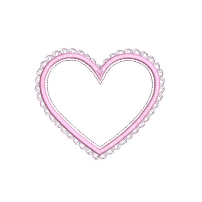 Valentine's Day love heart applique machine embroidery design by rosiedayembroidery.com