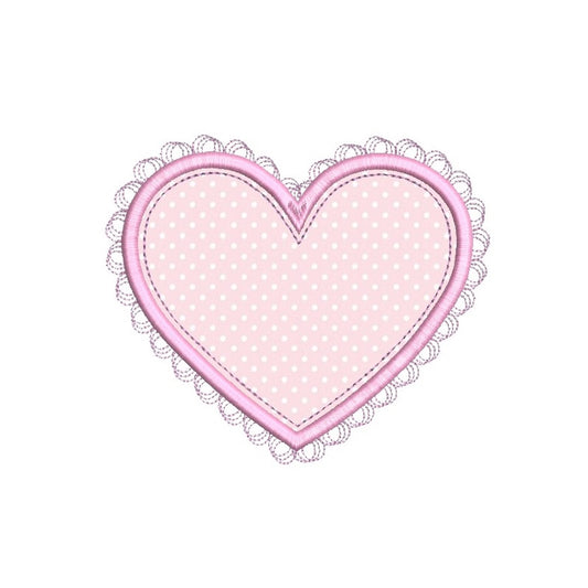 Valentine's Day love heart applique machine embroidery design by rosiedayembroidery.com