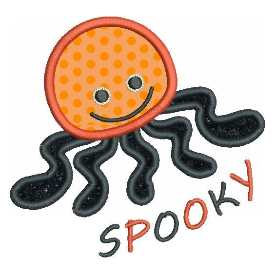 Halloween octopus applique machine embroidery design by rosiedayembroidery.com
