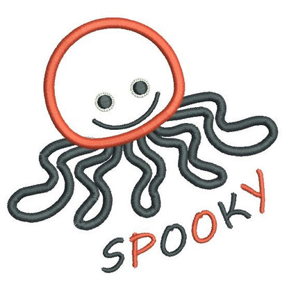 Halloween octopus applique machine embroidery design by rosiedayembroidery.com