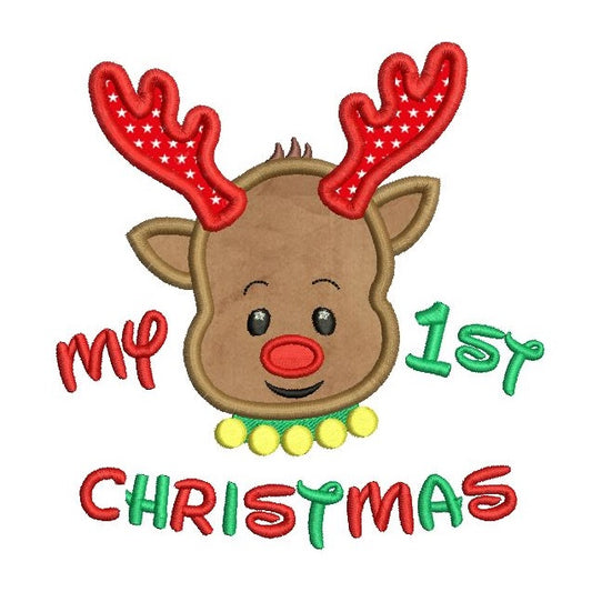 My 1st Christmas applique machine embroidery design by rosiedayembroidery.com