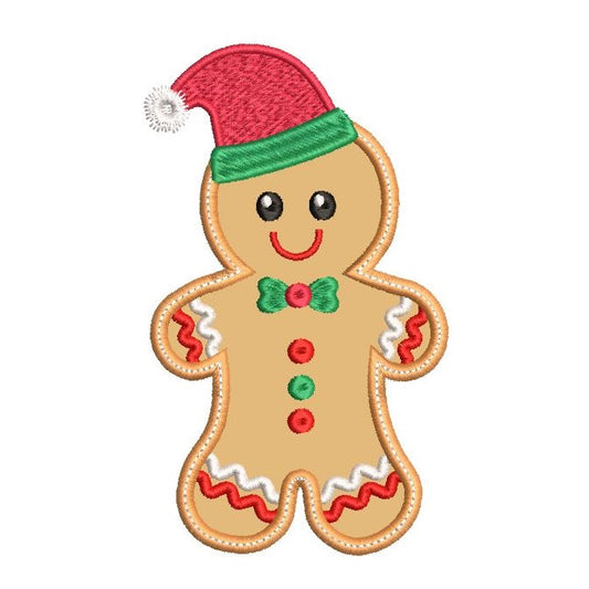 Gingerbread man applique machine embroidery design by rosiedayembroidery.com