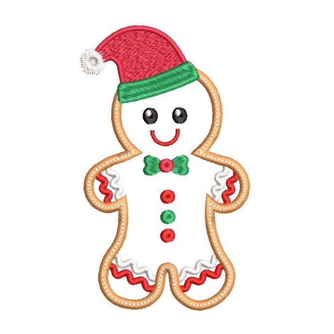 Gingerbread man applique machine embroidery design by rosiedayembroidery.com