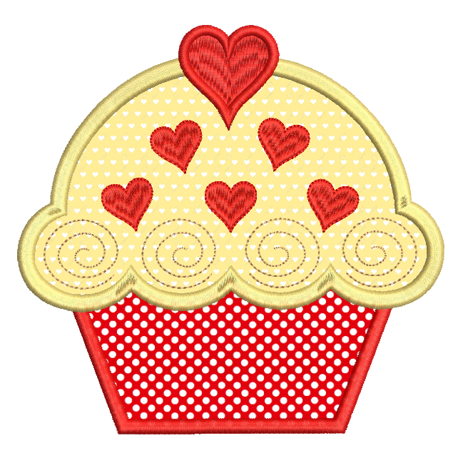 Cupcake applique machine embroidery design by rosiedayembroidery.com