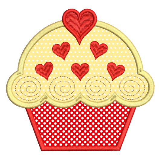 Cupcake applique machine embroidery design by rosiedayembroidery.com