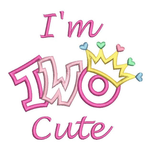 2nd birthday princess crown applique machine embroidery design by rosiedayembroidery.com