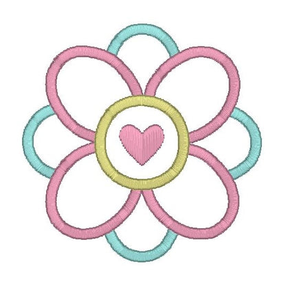 Flower applique machine embroidery design by rosiedayembroidery.com