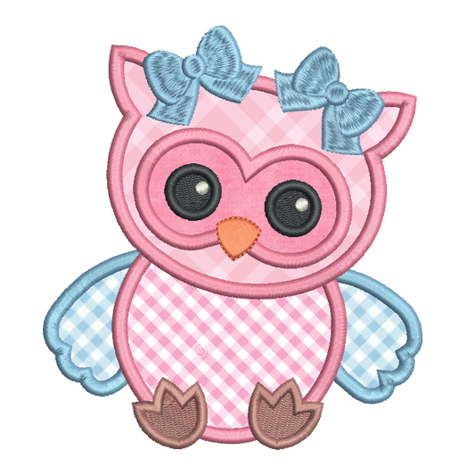 Baby owl applique machine embroidery design by rosiedayembroidery.com