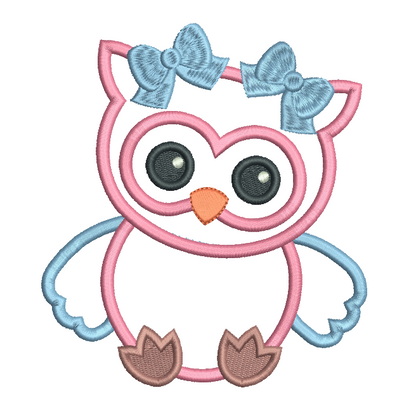 Baby owl applique machine embroidery design by rosiedayembroidery.com