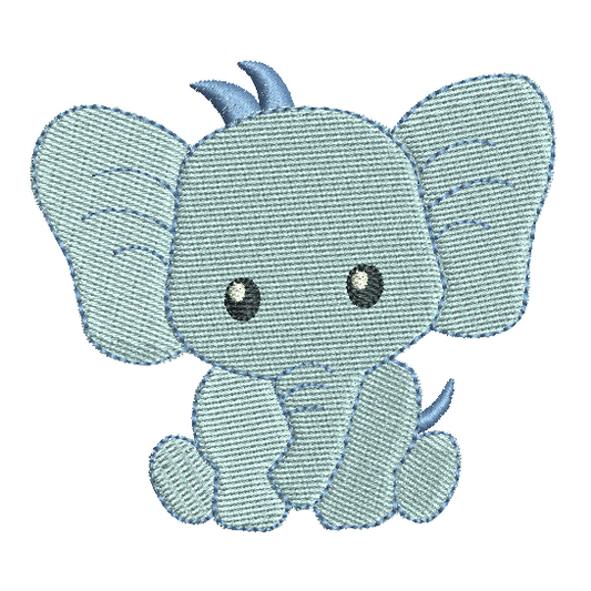 Baby boy elephant fill stitch machine embroidery design by rosiedayembroidery.com