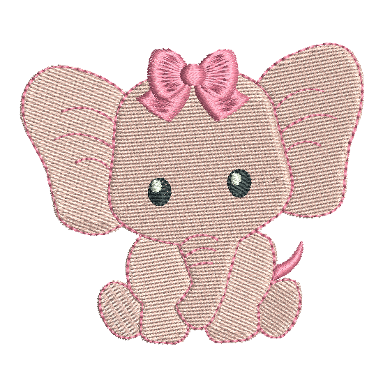Baby elephant mini fill stitch machine embroidery design by rosiedayembroidery.com