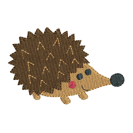 Mini fill stitch hedgehog machine embroidery design by rosiedayembroidery.com