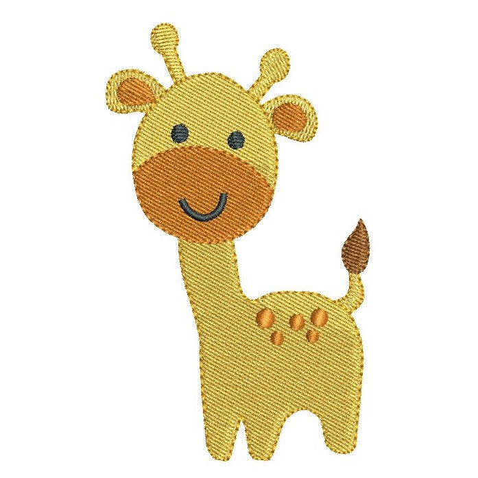 Mini fill stitch giraffe machine embroidery design by rosiedayembroidery.com